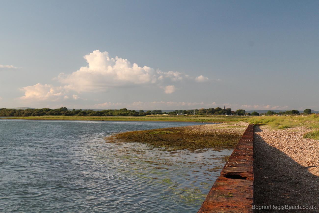 View of pagham harbour looking towards Chichester and the South Downs
