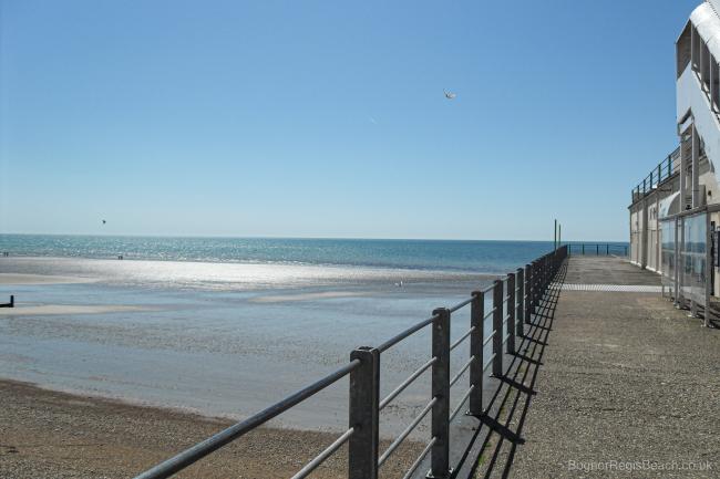 View of the sea from the east side of the pier