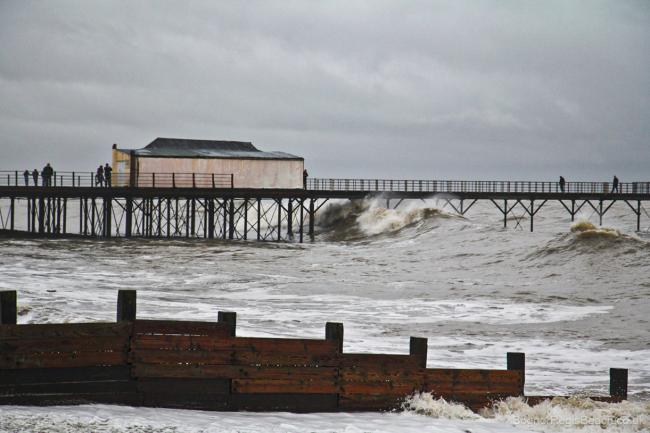 Stormy sea and pier from west beach