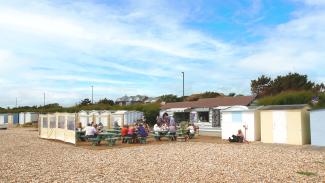 Aldwick beach cafe seating area