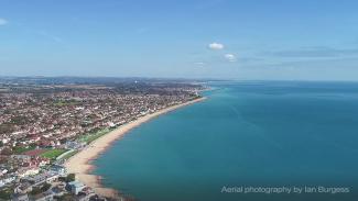 Felpham beach aerial photo